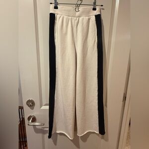 NSF Delilah A-line Ivory Pant with Bold Black Side Stripe in 100% Cotton